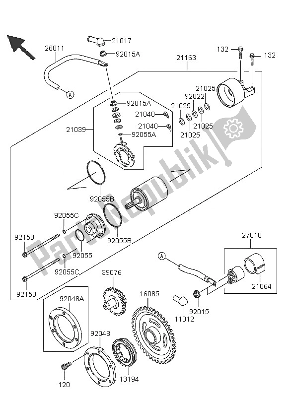 Tutte le parti per il Motorino Di Avviamento del Kawasaki KVF 360 2005