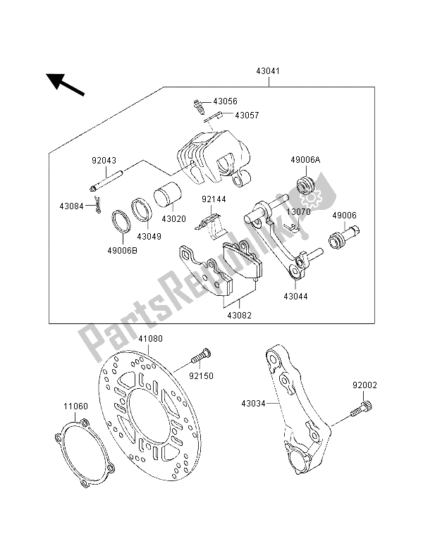 Tutte le parti per il Freno Posteriore del Kawasaki ZZ R 600 1998