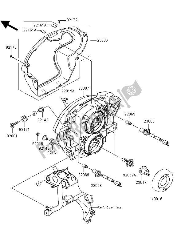 Toutes les pièces pour le Phare du Kawasaki Versys ABS 650 2007