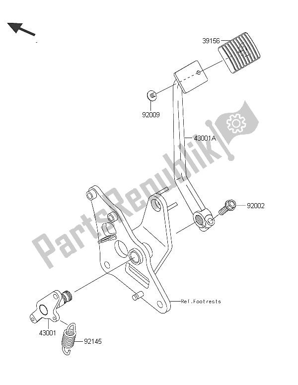 Toutes les pièces pour le Pédale De Frein du Kawasaki Vulcan 900 Custom 2016