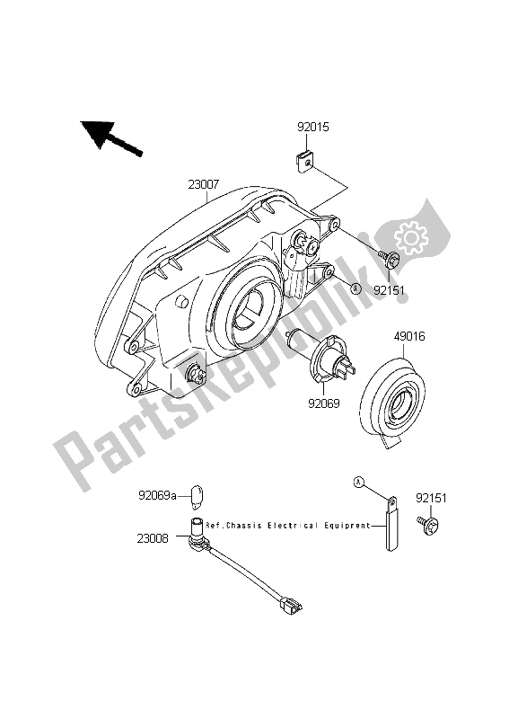 Toutes les pièces pour le Phare du Kawasaki KLE 500 1996