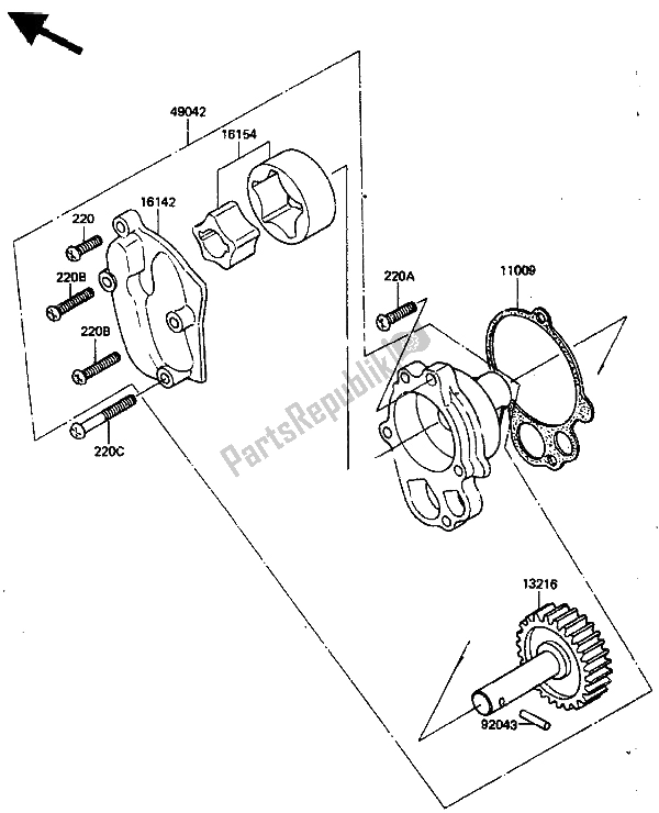 Tutte le parti per il Pompa Dell'olio del Kawasaki ZN 1300 1986