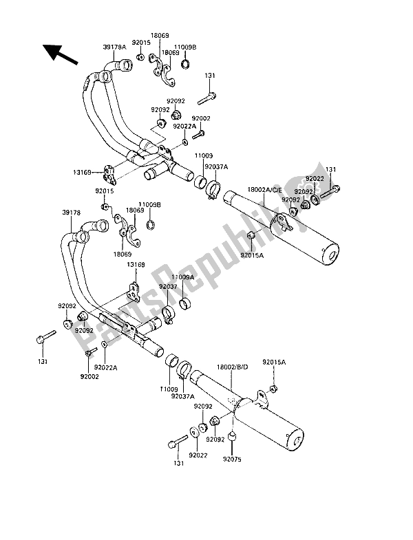 Todas las partes para Silenciador (s) de Kawasaki GPZ 1000 RX 1988