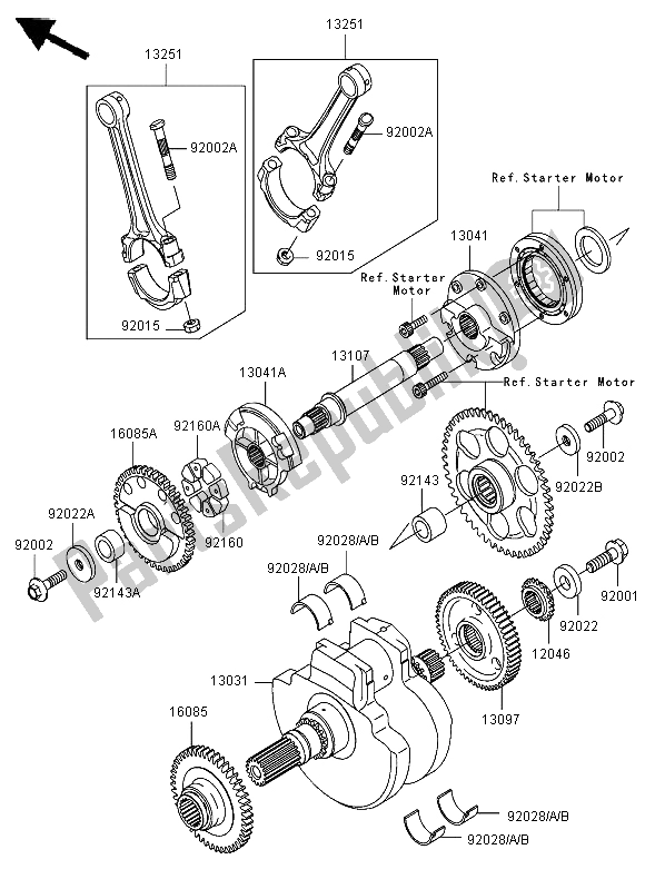 All parts for the Crankshaft of the Kawasaki VN 1600 Classic Tourer 2006