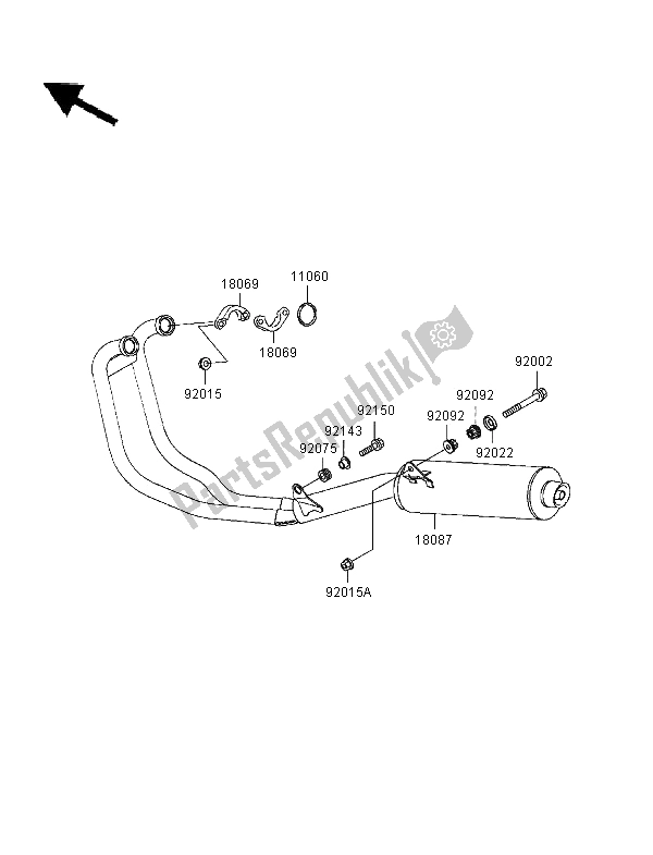 Tutte le parti per il Silenziatore del Kawasaki ER 5 500 1997