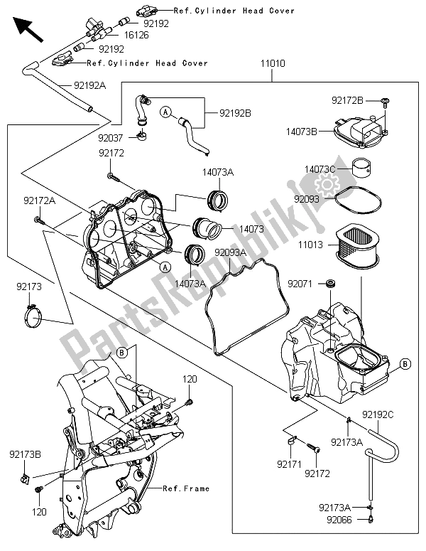 Todas las partes para Filtro De Aire de Kawasaki Z 800 CDS 2013