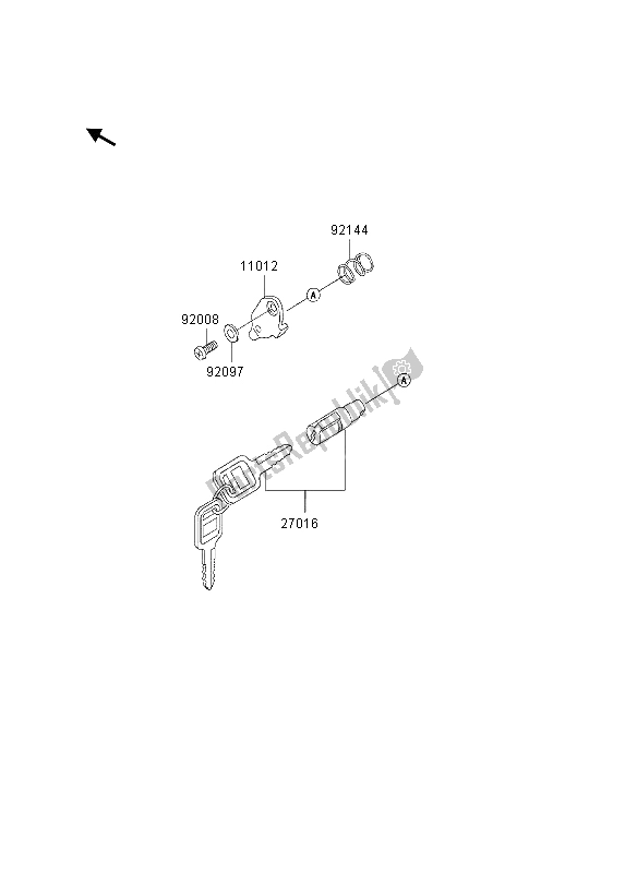 All parts for the Ignition Switch of the Kawasaki KLX 300R 1997