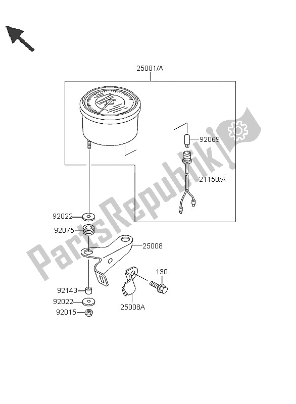 All parts for the Meter of the Kawasaki KLF 300 4X4 2005