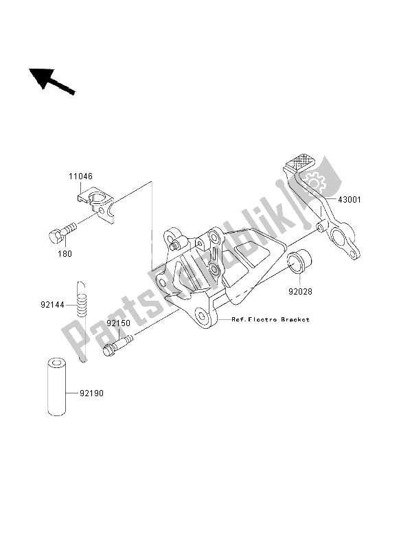 Tutte le parti per il Pedale Del Freno del Kawasaki Ninja ZX 7 RR 750 1997