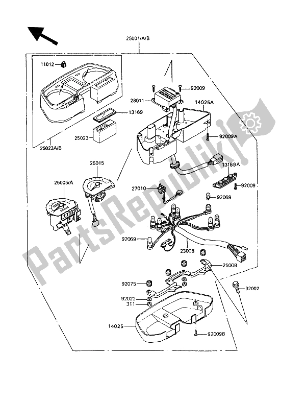 All parts for the Meter(s) of the Kawasaki GT 550 1994