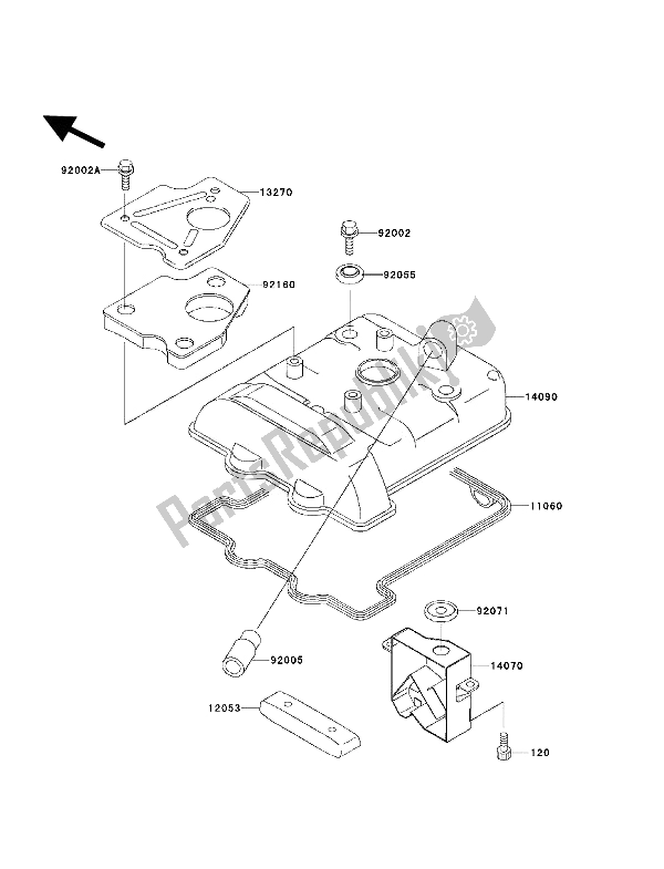 Tutte le parti per il Coperchio Della Testata del Kawasaki KLX 650 1994