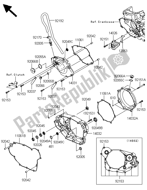 Alle onderdelen voor de Motorkap van de Kawasaki KX 450F 2008