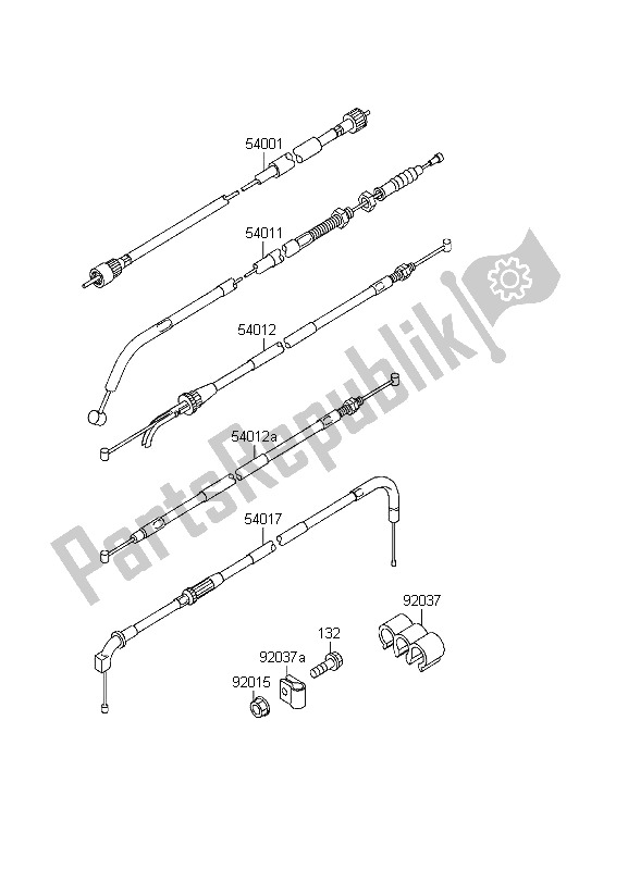 Toutes les pièces pour le Câbles du Kawasaki KLE 500 1996