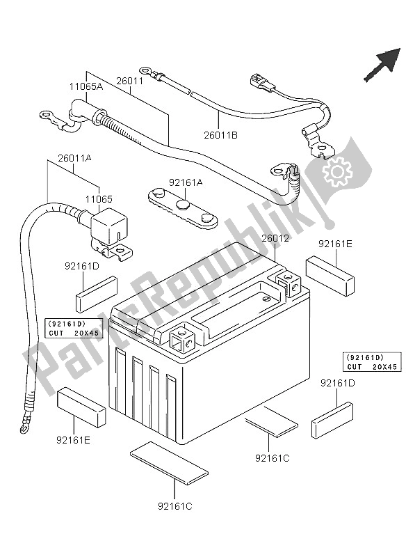 Tutte le parti per il Batteria del Kawasaki KFX 400 2005