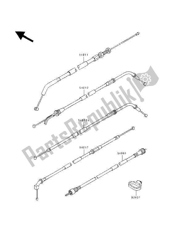 All parts for the Cable of the Kawasaki ZXR 400 1991