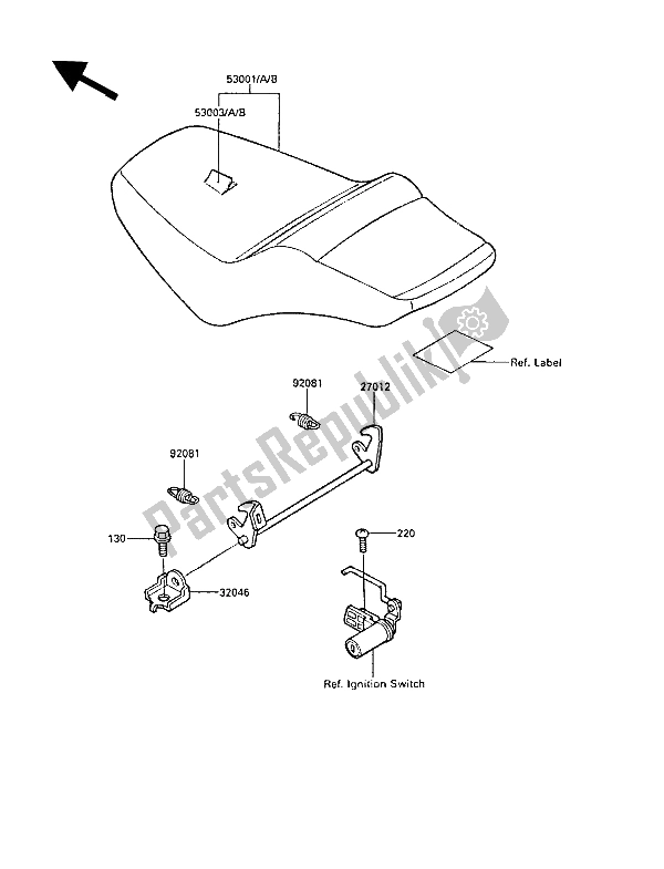 All parts for the Seat of the Kawasaki ZL 1000 1987