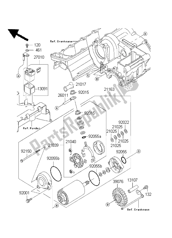 Tutte le parti per il Motorino Di Avviamento del Kawasaki ZRX 1200S 2001