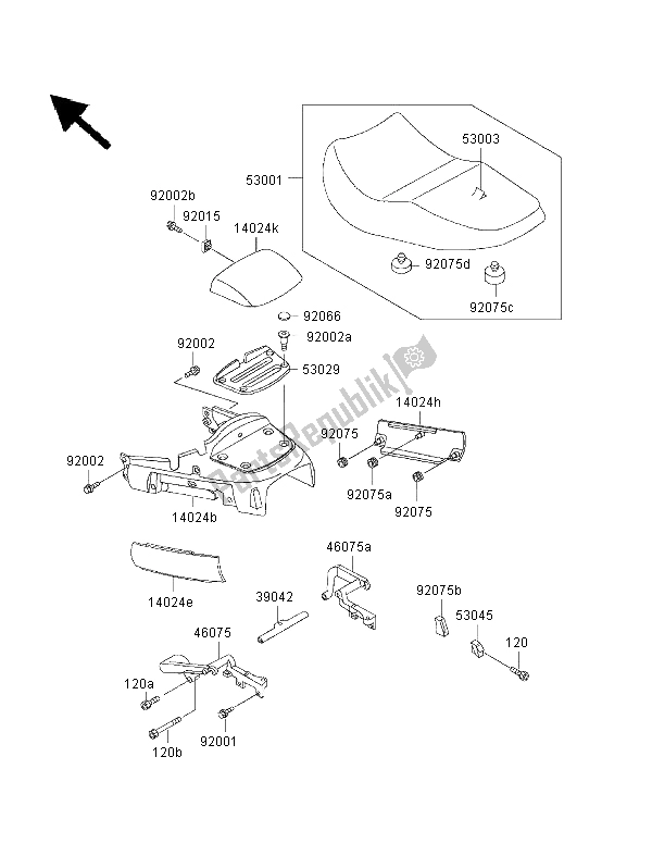 All parts for the Seat of the Kawasaki 1000 GTR 1999