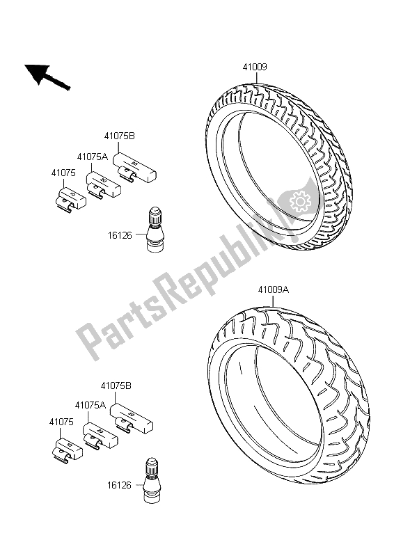 All parts for the Tires of the Kawasaki Z 750 2004