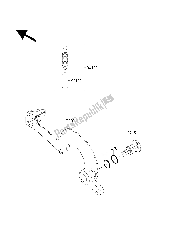 Toutes les pièces pour le Pédale De Frein du Kawasaki KX 125 2003