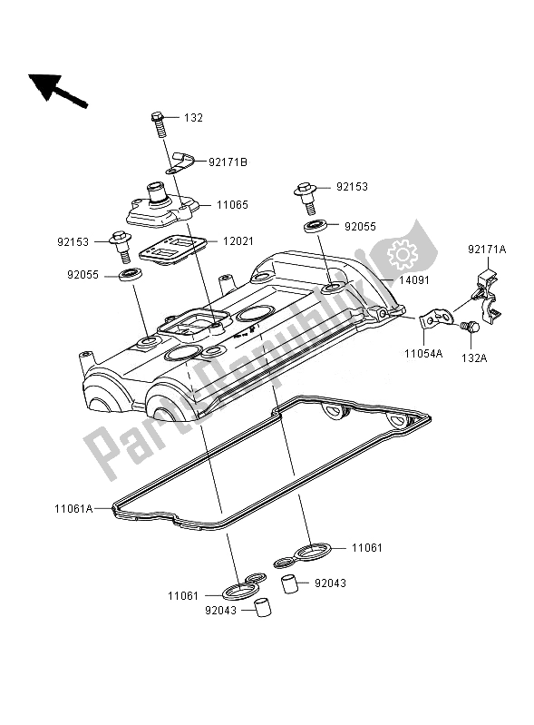 Tutte le parti per il Coperchio Della Testata del Kawasaki ER 6F ABS 650 2007