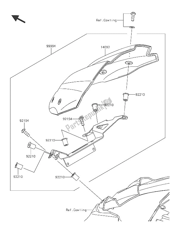 Todas las partes para Accesorio (cubierta Del Medidor) de Kawasaki Z 800 2016