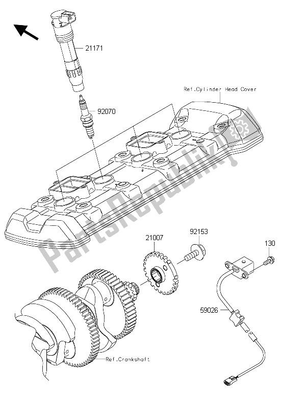 All parts for the Ignition System of the Kawasaki Z 1000 ABS 2015