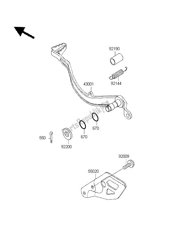 Todas las partes para Pedal De Freno de Kawasaki KLX 650R 1995