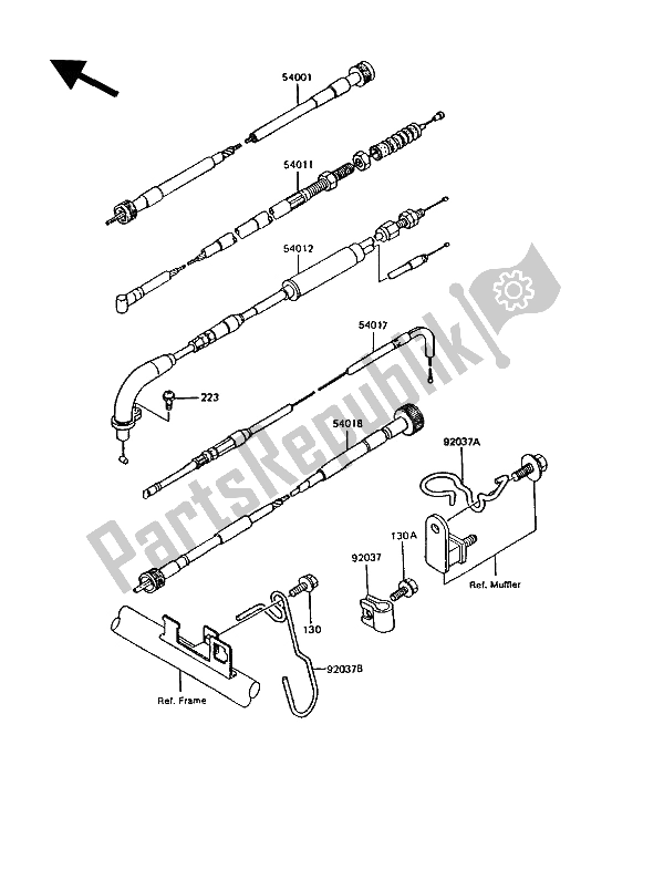 Toutes les pièces pour le Câble du Kawasaki KMX 200 1991