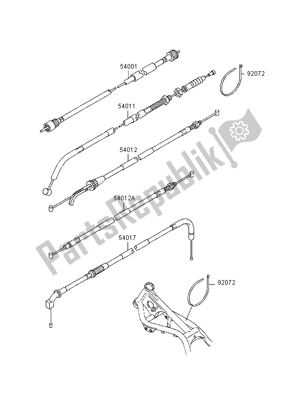 Toutes les pièces pour le Câbles du Kawasaki EL 252 1997