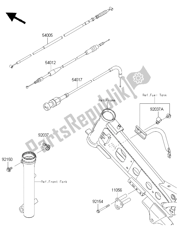 Todas las partes para Cables de Kawasaki KLX 110 2015