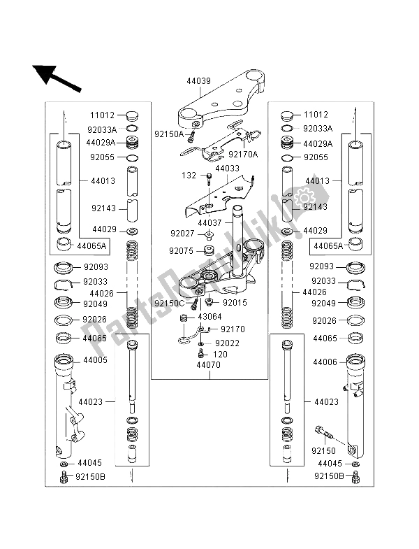 Todas las partes para Tenedor Frontal de Kawasaki VN 800 1998
