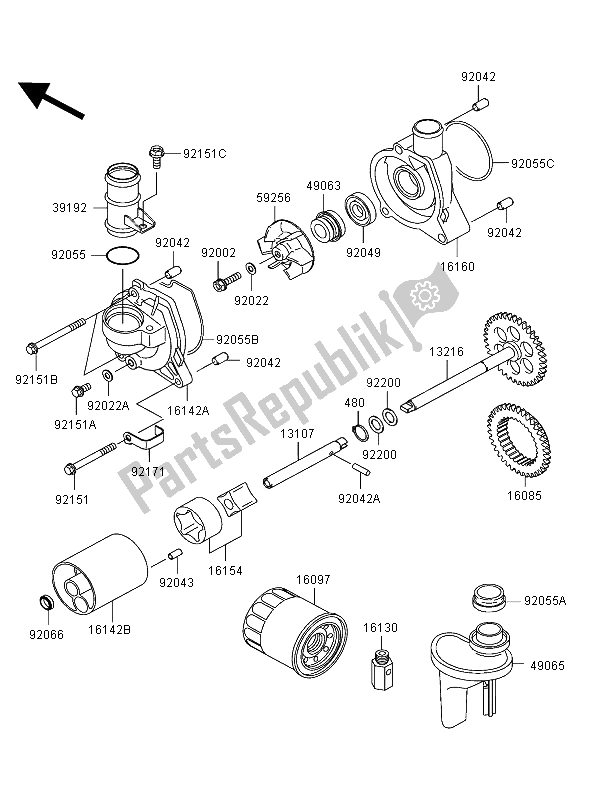 Todas las partes para Bomba De Aceite de Kawasaki Ninja ZX 12R 1200 2002