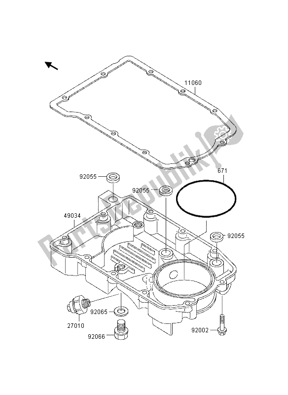 All parts for the Oil Pan of the Kawasaki Eliminator 600 1995