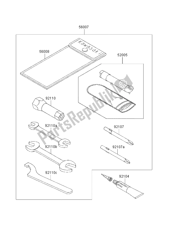 All parts for the Owners Tools of the Kawasaki KVF 400 4X4 2001