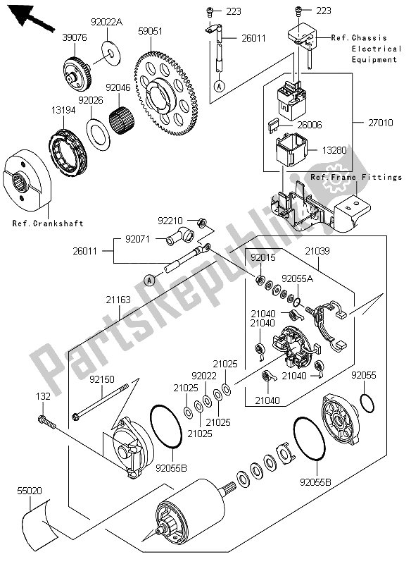 All parts for the Starter Motor of the Kawasaki VN 900 Custom 2012