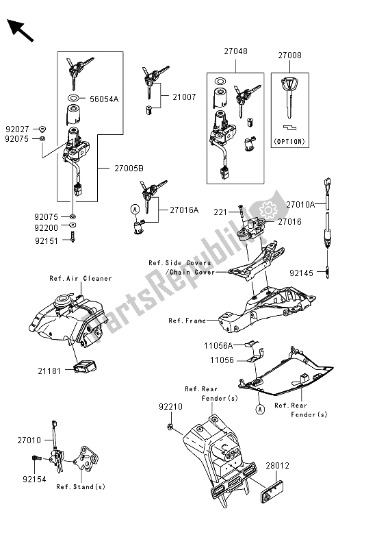 All parts for the Ignition Switch of the Kawasaki Ninja ZX 10R ABS 1000 2013