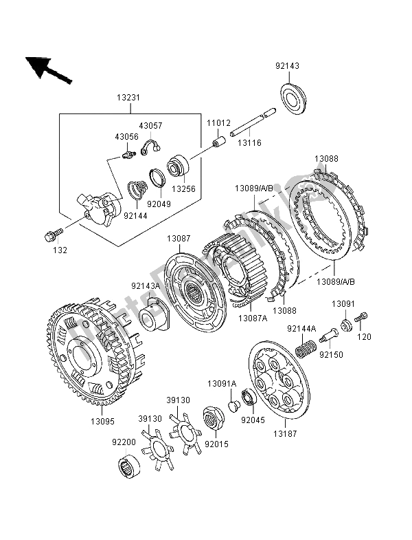 Tutte le parti per il Frizione del Kawasaki Ninja ZX 9R 900 1996