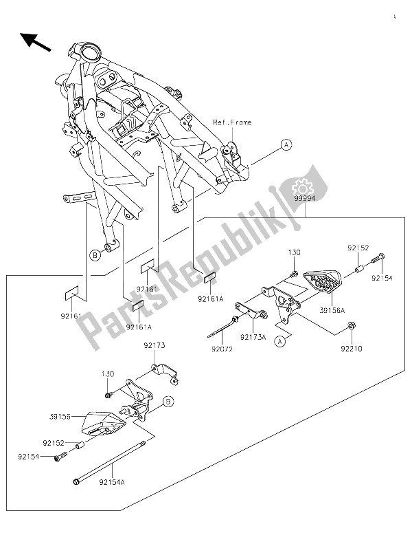 Todas as partes de Acessório (controle Deslizante Do Motor) do Kawasaki Z 250 SL ABS 2015