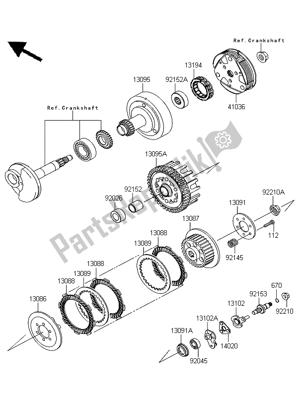 All parts for the Clutch of the Kawasaki KLX 110 2013