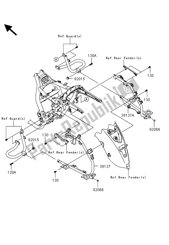 Tutte le parti per il Borse Laterali (supporto Per Borsa Laterale) del Kawasaki VN 1700 Voyager Custom ABS 2013