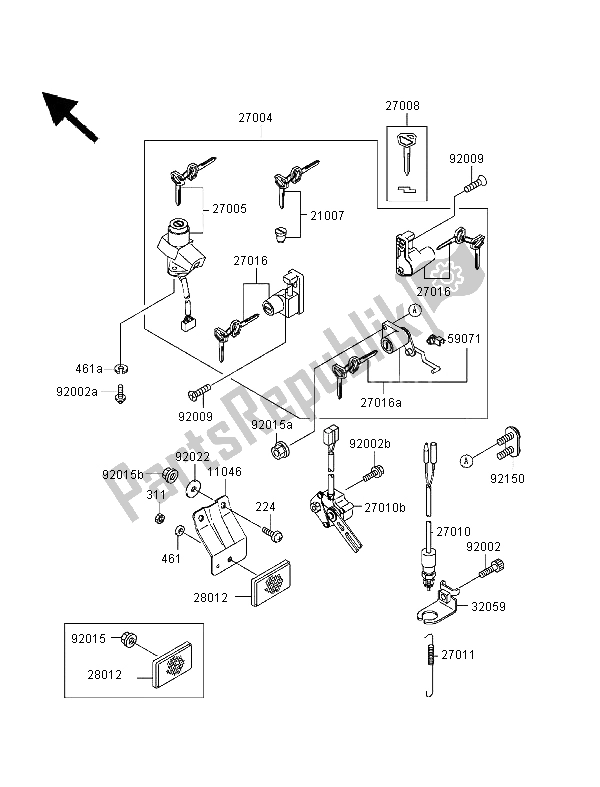 Toutes les pièces pour le Interrupteur D'allumage du Kawasaki GPZ 500S 1999