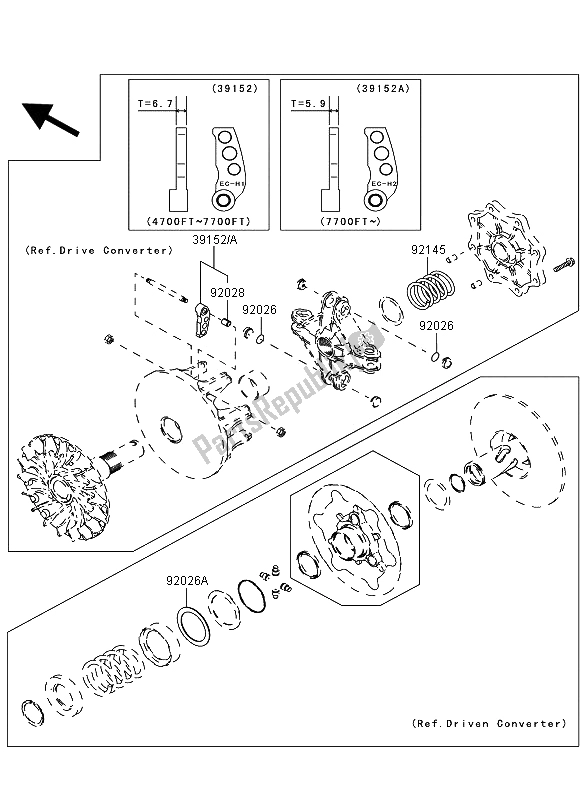 All parts for the Optional Parts (converter) of the Kawasaki KVF 360 4X4 2006