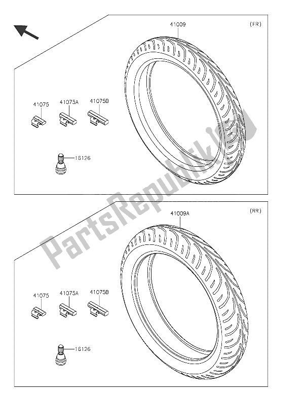 All parts for the Tires of the Kawasaki Z 250 SL 2016