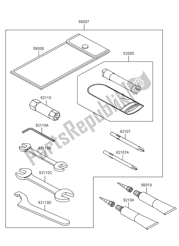 Toutes les pièces pour le Outils Propriétaires du Kawasaki KVF 360 2007