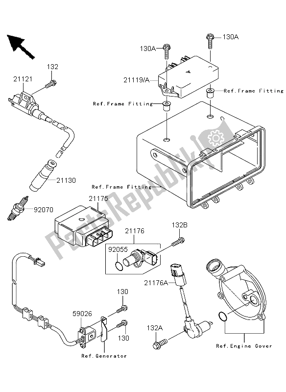 Toutes les pièces pour le Système De Mise à Feu du Kawasaki KVF 360 2004