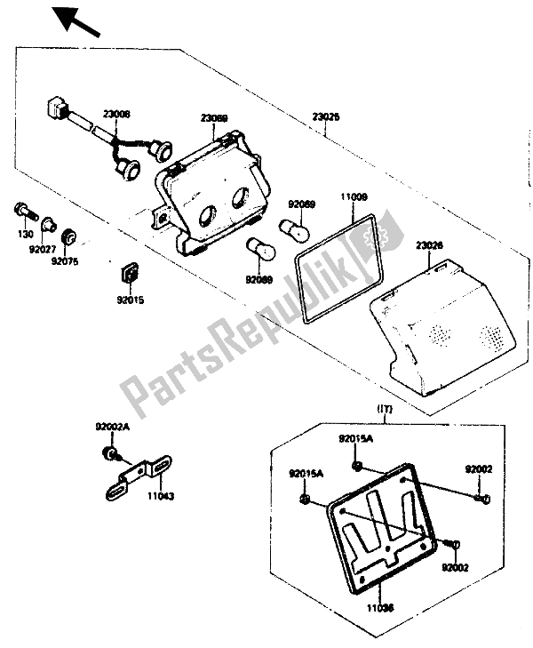 Toutes les pièces pour le Feu Arrière du Kawasaki ZX 10 1000 1989