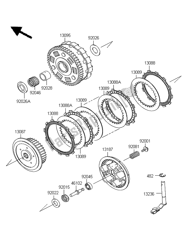 All parts for the Clutch of the Kawasaki VN 900 Classic 2012