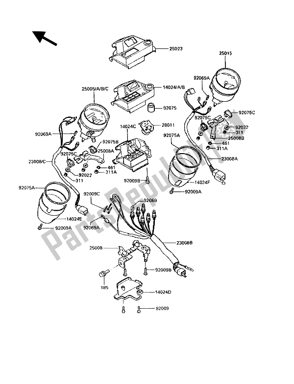 All parts for the Meter(s) of the Kawasaki VN 750 Twin 1988