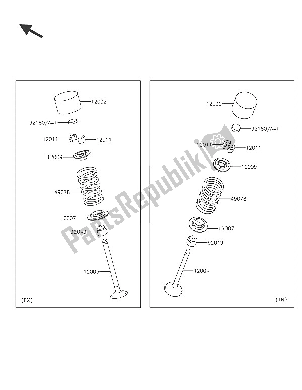 All parts for the Valve(s) of the Kawasaki Z 800 2016